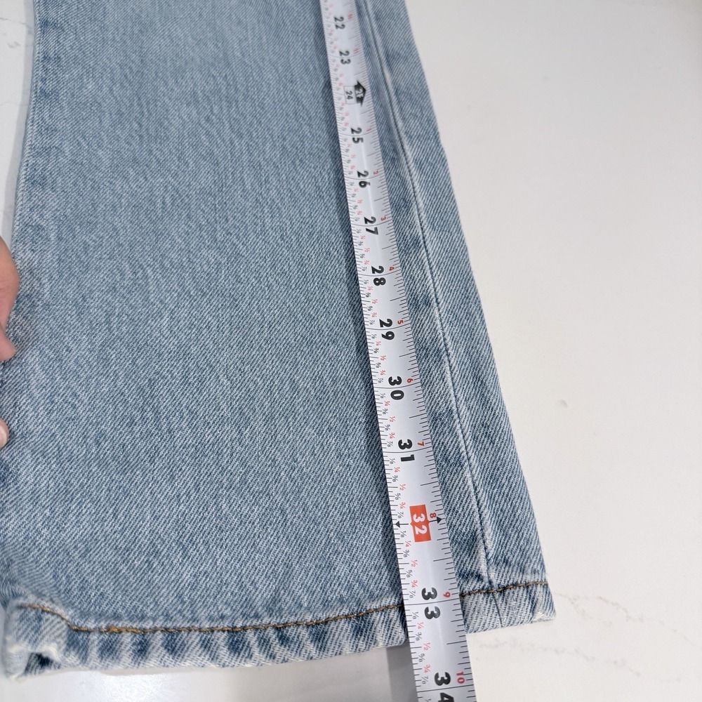 MSGM Milano Logo Print Straight Leg Jeans Light Wash Denim Size 40 Italy - Picture 13 of 15